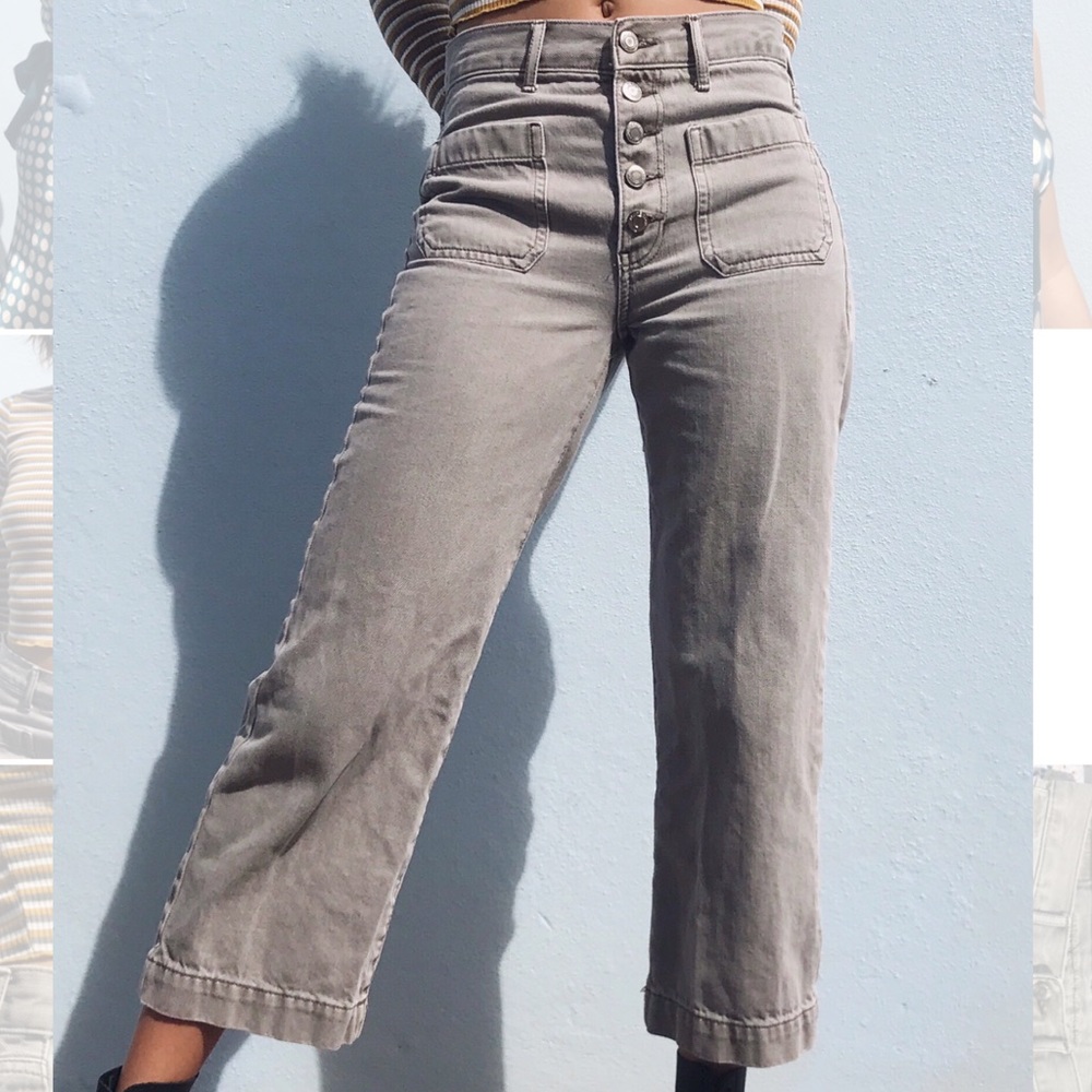 High Rise Green Jeans
